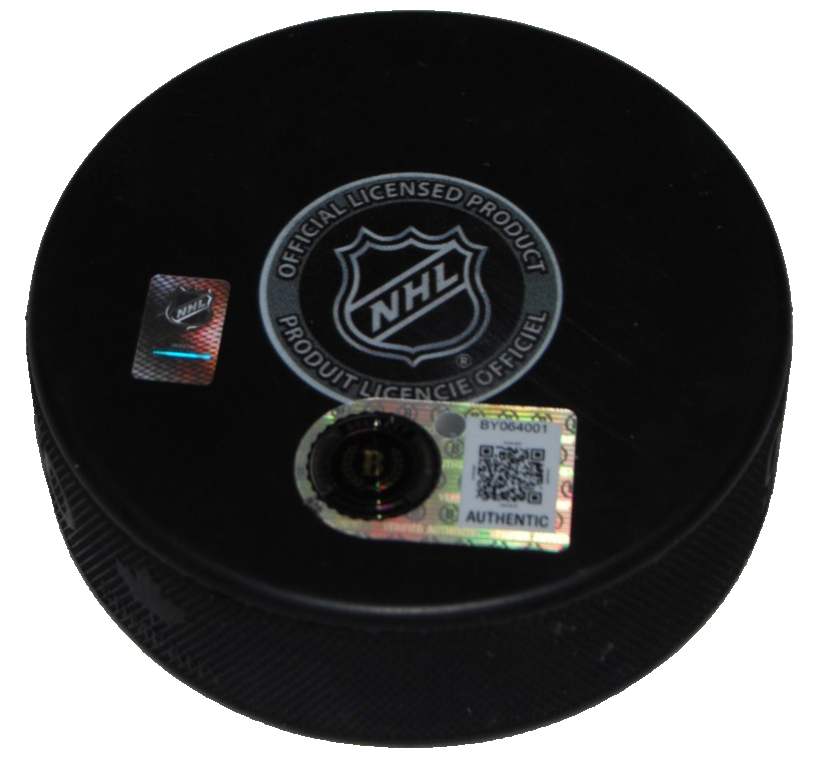 MARIAN HOSSA signed (CHICAGO BLACKHAWKS) 100TH Anniversary puck BECKETT BY064001