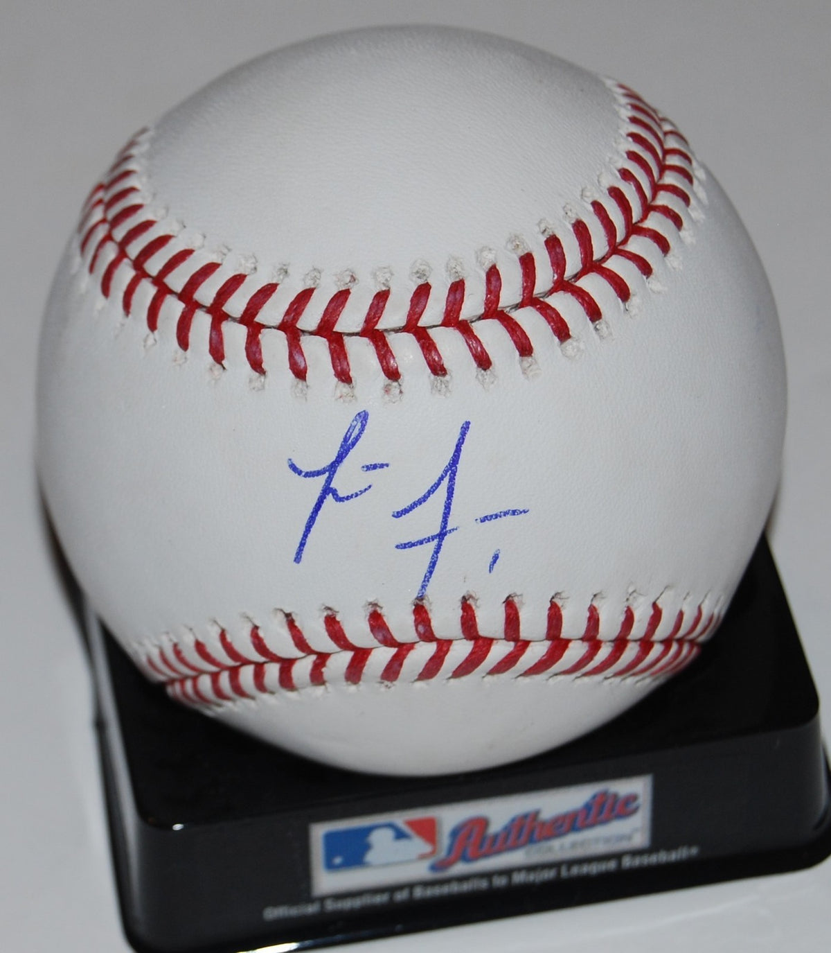 LUCIUS FOX signed OML Major League baseball (TAMPA BAY DEVIL RAYS) W/COA