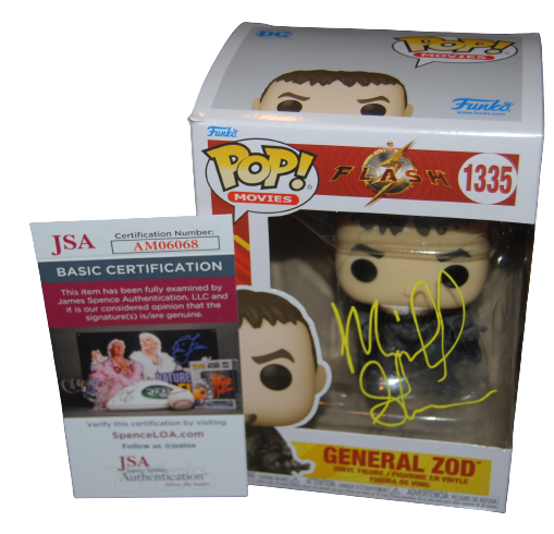MICHAEL SHANNON signed (FLASH) GENERAL ZOD #1335 Funko Pop JSA COA AM06068