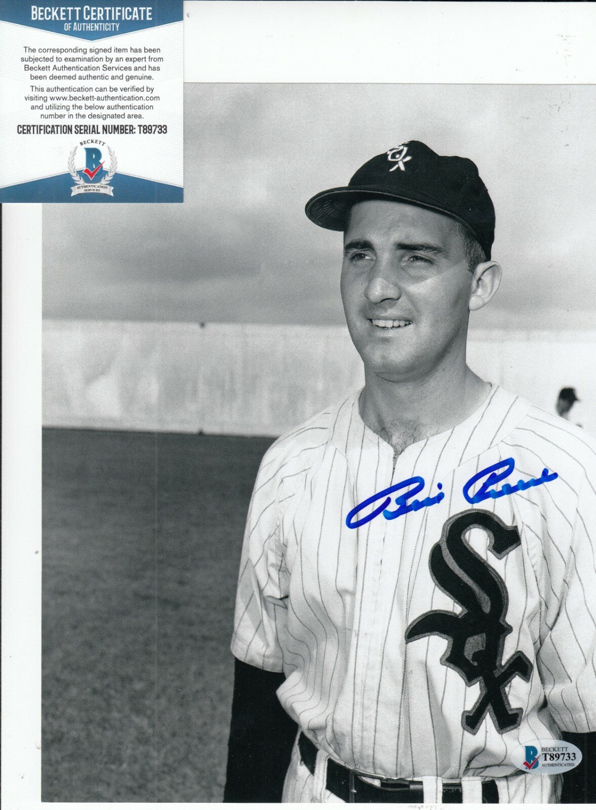 BILL PIERCE signed (CHICAGO WHITE SOX) baseball 8X10 photo BECKETT BAS T89733