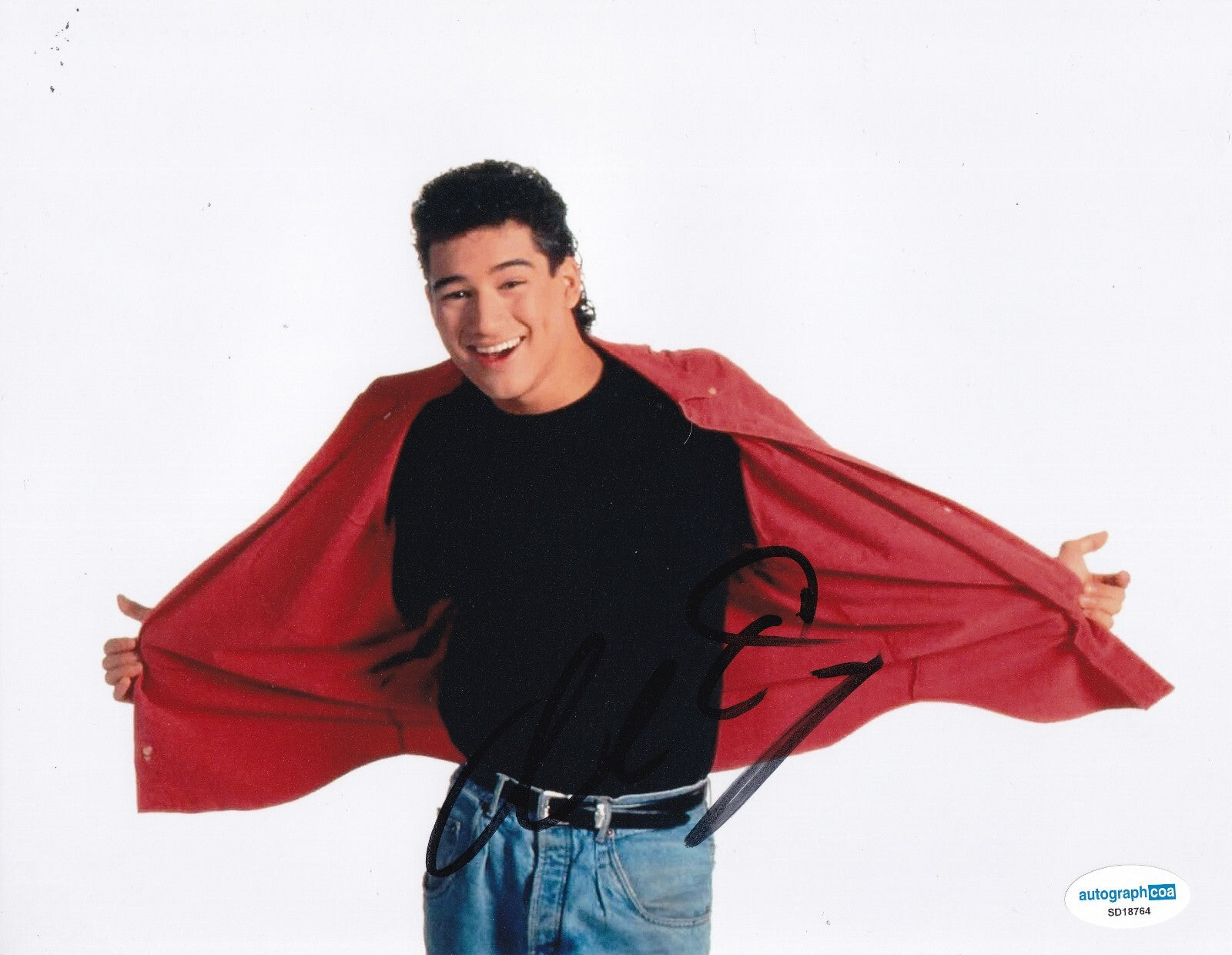 MARIO LOPEZ signed (SAVED BY THE BELL) AC SLATER 8x10 photo ACOA SD18764