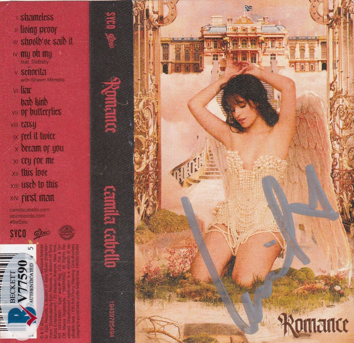 CAMILA CABELLO signed (ROMANCE) Cassette Tape cover w/tape *EASY* BECKETT V77590