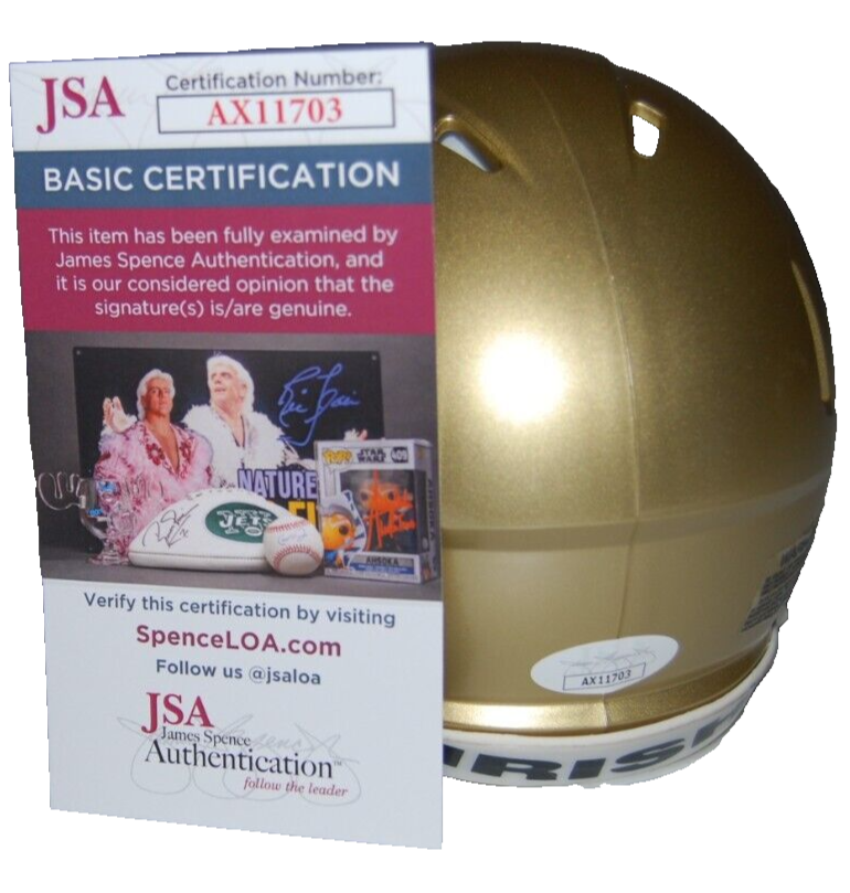KHALID KAREEM signed (NOTRE DAME FIGHTING IRISH) mini football helmet JSAAX11703