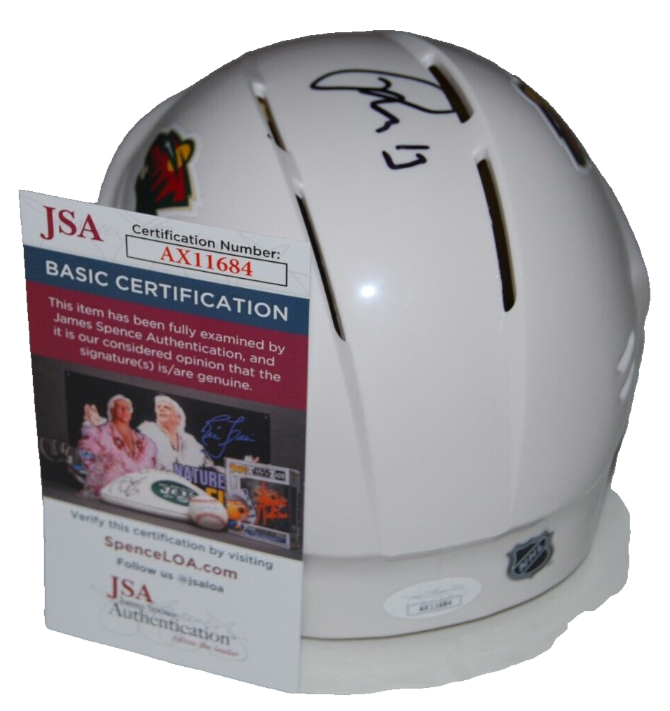MARCO ROSSI signed (MINNESOTA WILD) autographed Mini Hockey Helmet JSA AX11684