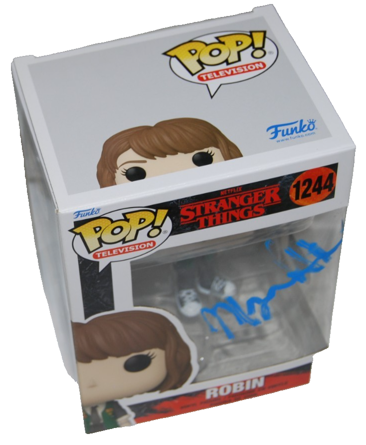 MAYA HAWKE signed (STRANGER THINGS) #1244 Funko Pop Robin BECKETT Authenticated