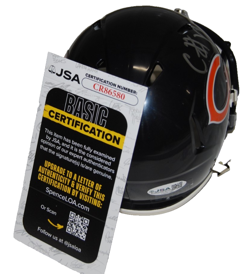 CALEB WILLIAMS signed (CHICAGO BEARS) Mini football helmet JSA COA CR86580