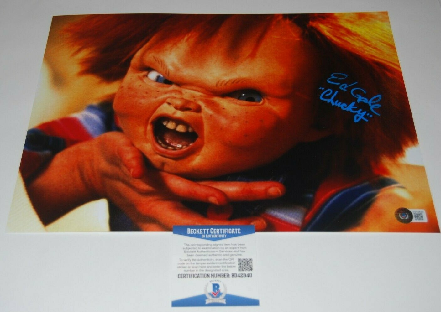 ED GALE signed (CHILD'S PLAY) Movie 11X14 photo *CHUCKY* BECKETT BAS BD42840