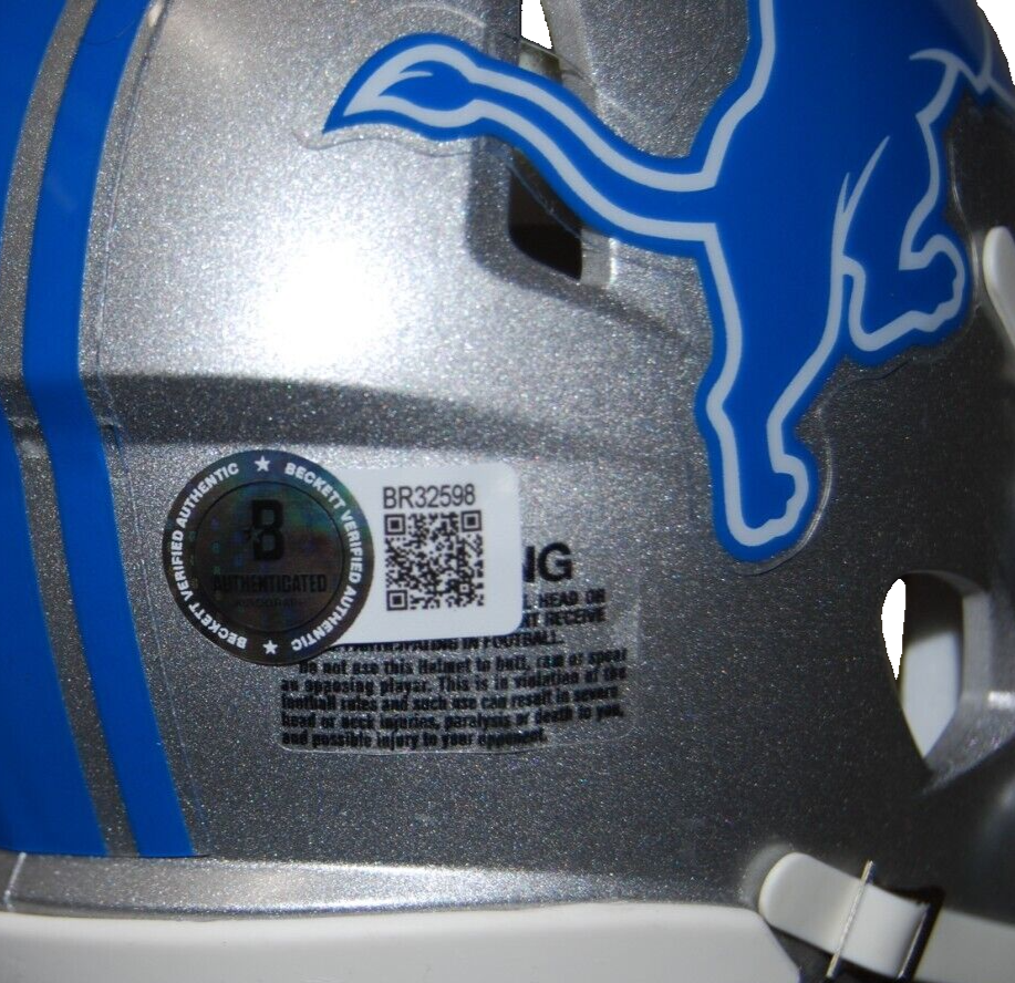 JOEY HARRINGTON signed (DETROIT LIONS) mini football helmet BECKETT BR32598