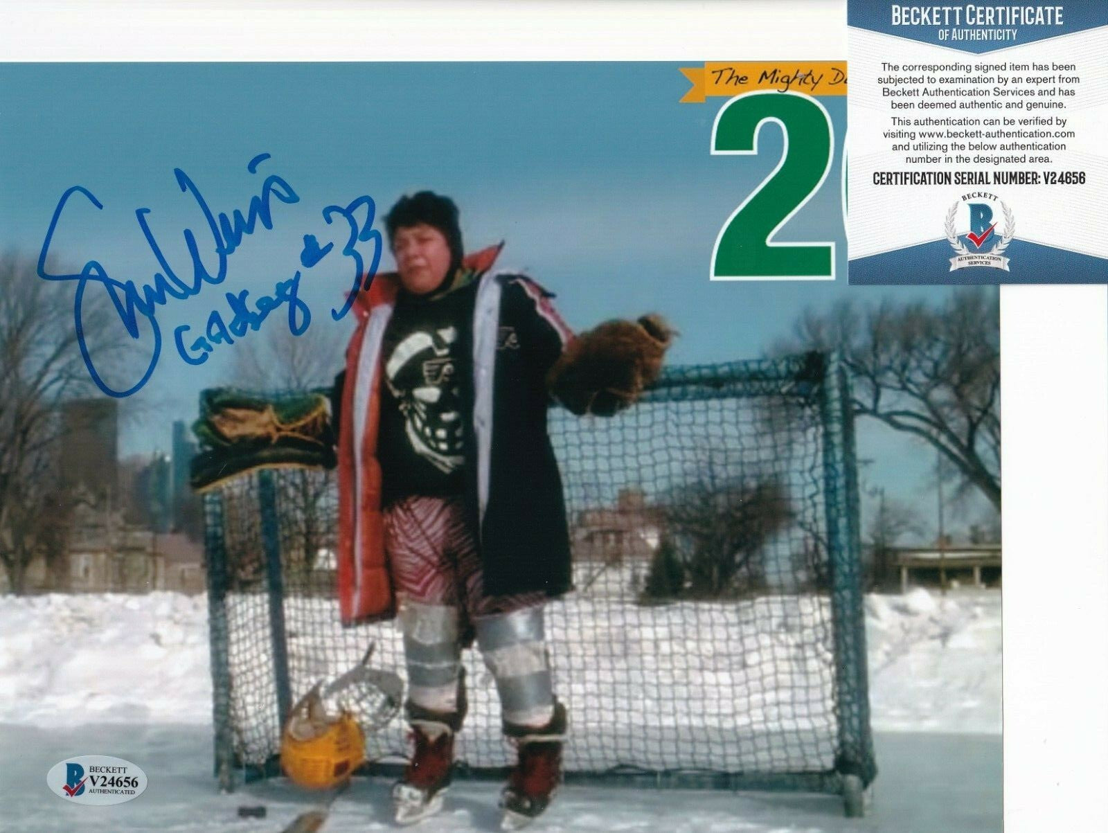 SHAUN WEISS signed (THE MIGHTY DUCKS) GOLDBERG 8X10 photo BECKETT BAS V24656
