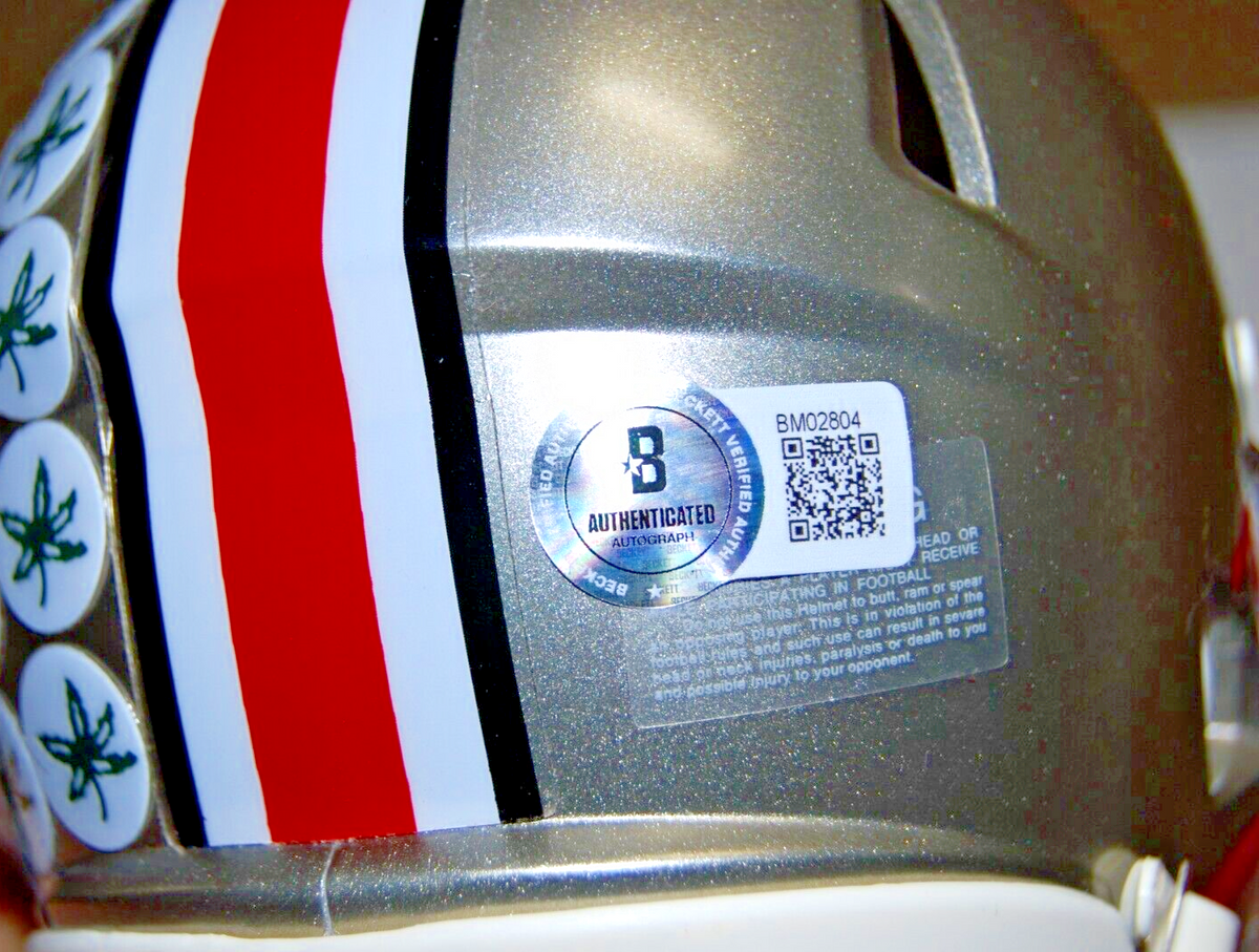 CHRIS SPIELMAN signed (OHIO STATE BUCKEYES) mini football helmet BECKETT BM02804