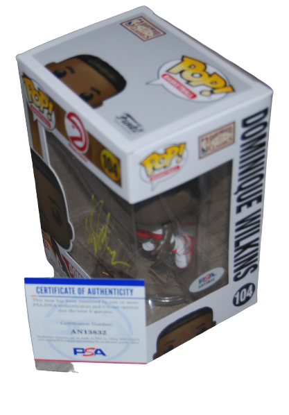 DOMINIQUE WILKINS signed (ATLANTA HAWKS) #104 Funko Pop PSA/DNA AN13832