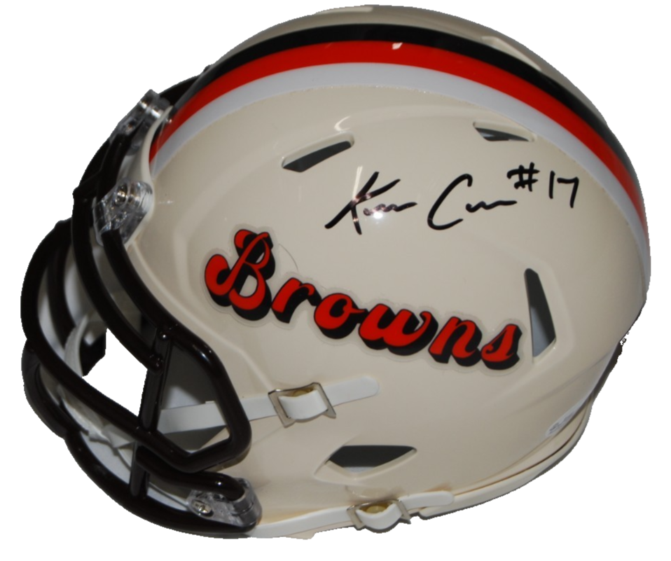 KC CONCEPCION signed (CLEVELAND BROWNS) Retro mini football helmet JSA CR86331