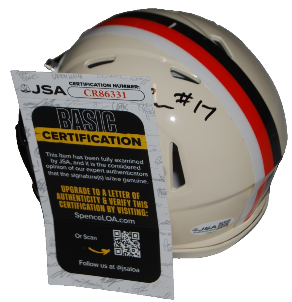 KC CONCEPCION signed (CLEVELAND BROWNS) Retro mini football helmet JSA CR86331