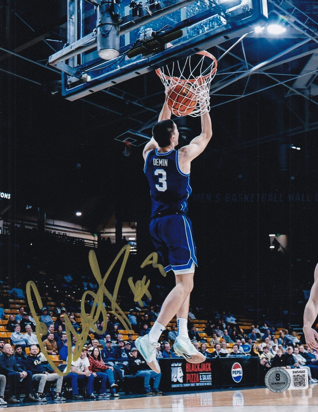 EGOR DEMIN signed (BYU COUGARS) basketball 8X10 photo BECKETT BAS BW54502