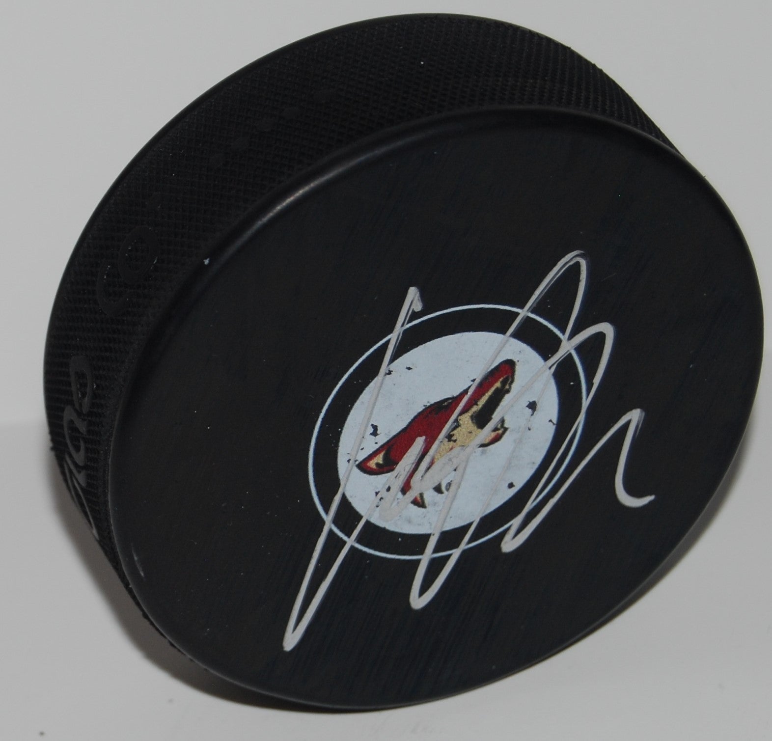 CHRISTIAN DVORAK signed (PHOENIX COYOTES) souvenir logo hockey puck W/COA #3