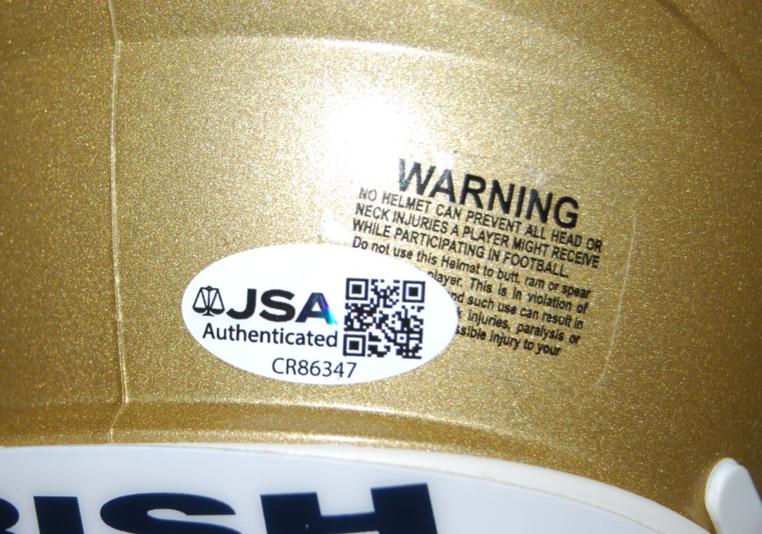 BOUBACAR TRAORE signed (NOTRE DAME FIGHTING IRISH) mini helmet JSA COA CR86347