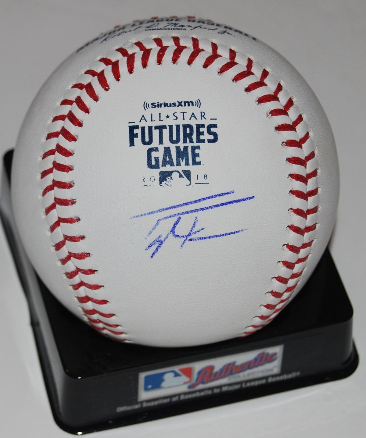 TAYLOR TRAMMELL signed ML 2018 FUTURES baseball (CINCINNATI REDS) W/COA *PROOF*