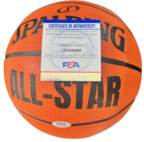 JORDAN HAWKINS signed (NEW ORLEANS PELICANS) Spalding basketball PSA/DNA AN10460