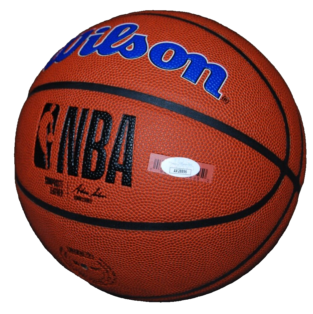 ALLEN IVERSON signed (PHILADELPHIA 76ERS) NBA logo basketball JSA AX28896