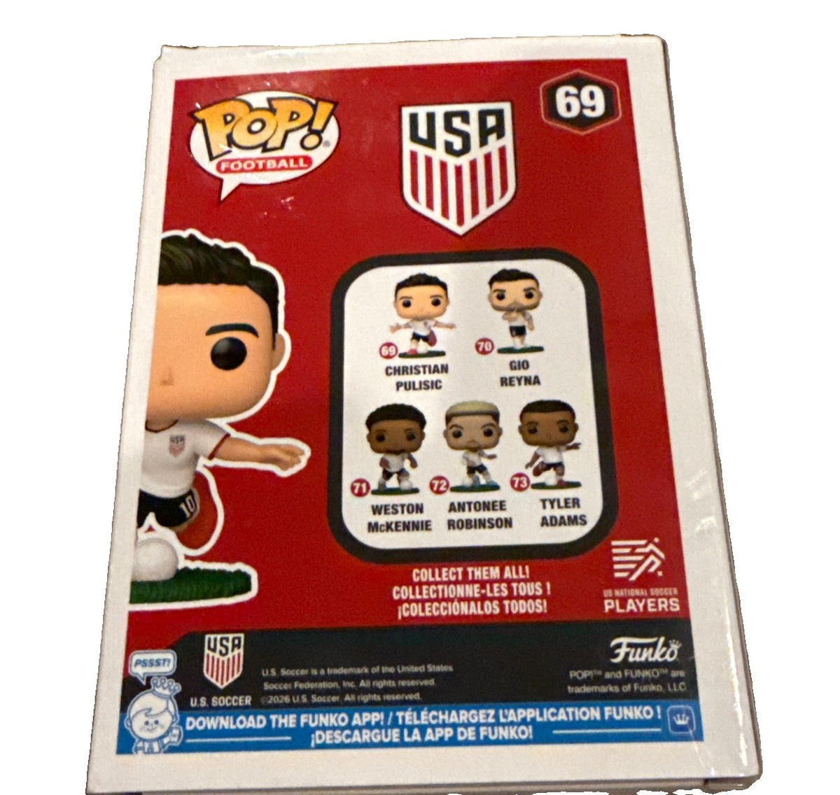 CHRISTIAN PULISIC signed (TEAM USA) Football Soccer Funko Pop #69 JSA CS22879