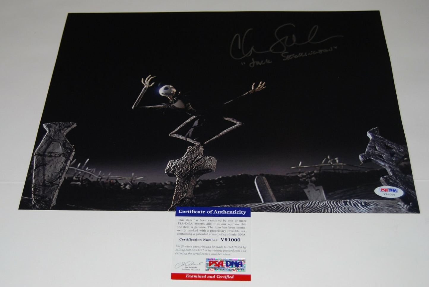 CHRIS SARANDON signed (THE NIGHTMARE BEFORE CHRISTMAS) Jack 11X14 photo PSA/DNA