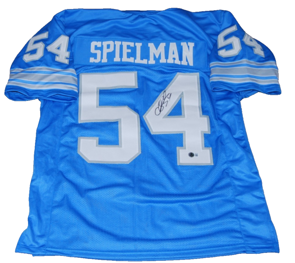 CHRIS SPIELMAN signed (DETROIT LIONS) custom football jersey BECKETT BAS BW61028