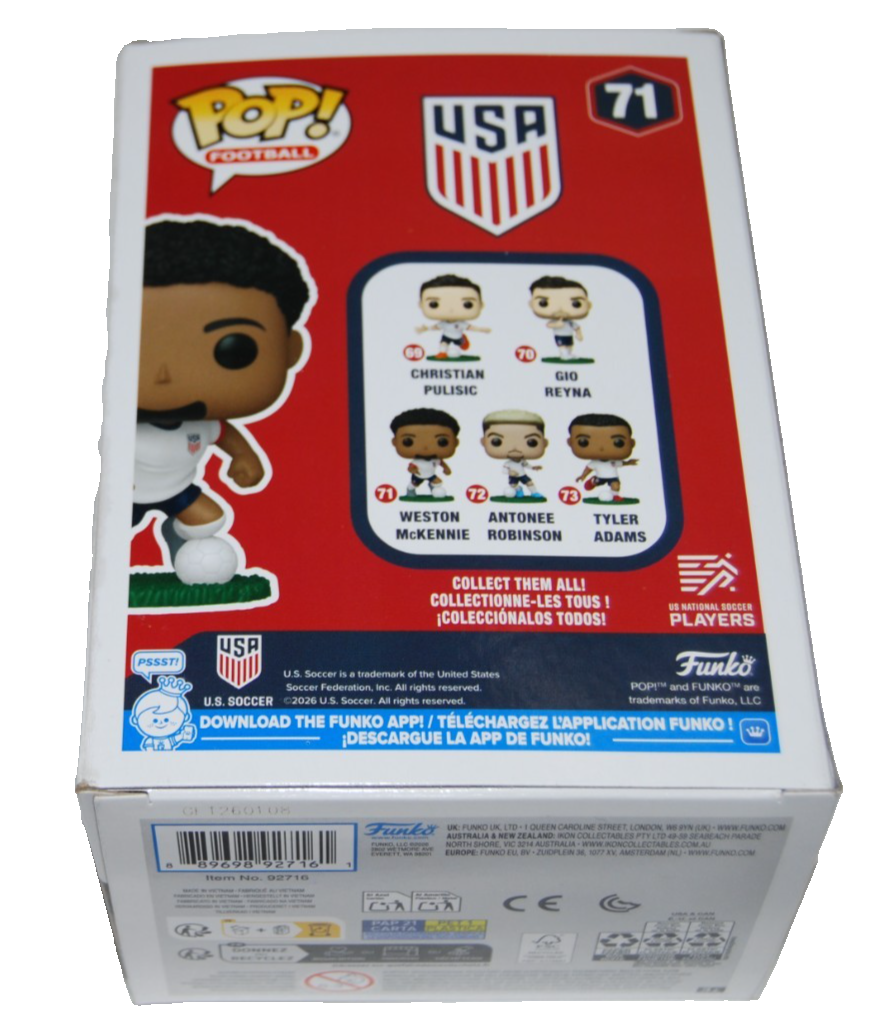 WESTON MCKENNIE signed (TEAM USA) Soccer Funko Pop #71 BECKETT BY085881