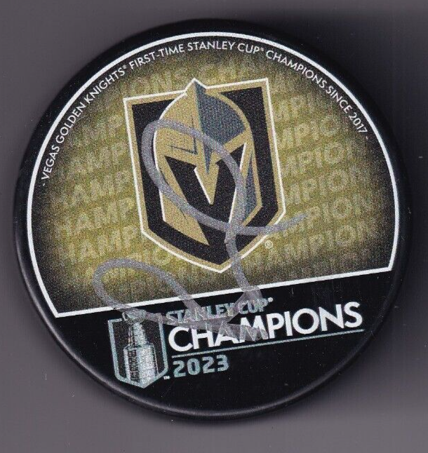 BRUCE CASSIDY signed (VEGAS GOLDEN KNIGHTS) 2023 Stanley Cup Hockey puck W/COA