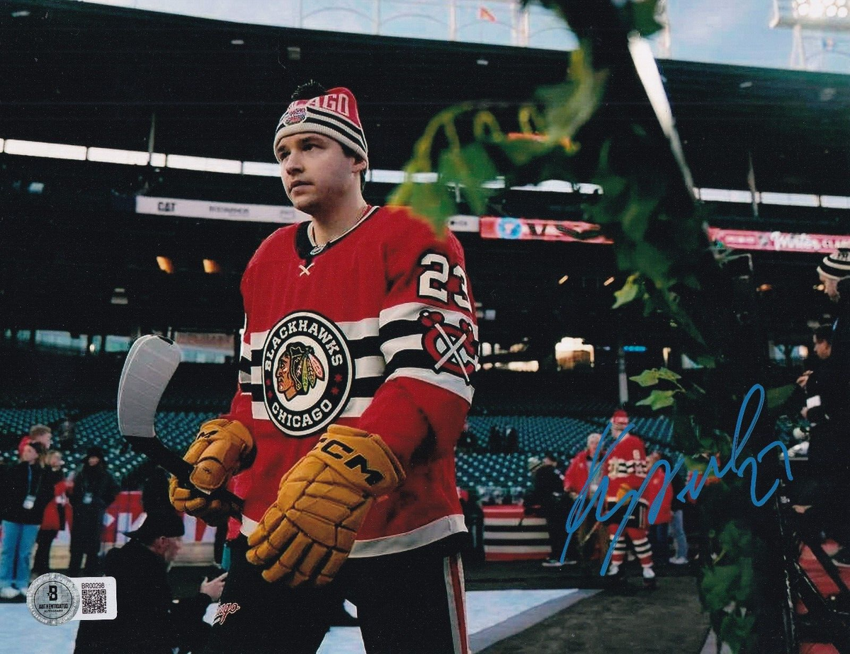 PHILIPP KURASHEV signed (CHICAGO BLACKHAWKS) Hockey 8X10 photo BECKETT BR00298