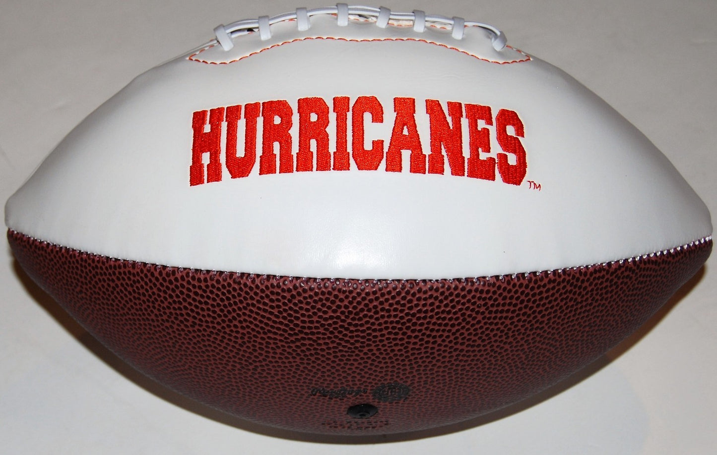 MARK POPE signed (MIAMI HURRICANES) Embroidered logo Full size football W/COA C