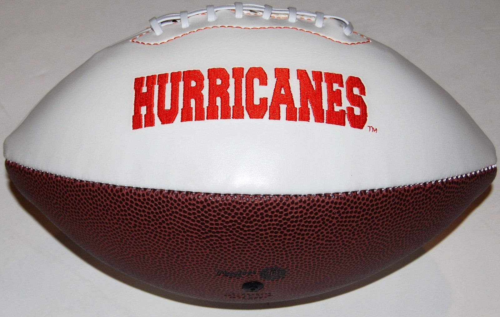 MARK POPE signed (MIAMI HURRICANES) Embroidered logo Full size football W/COA C