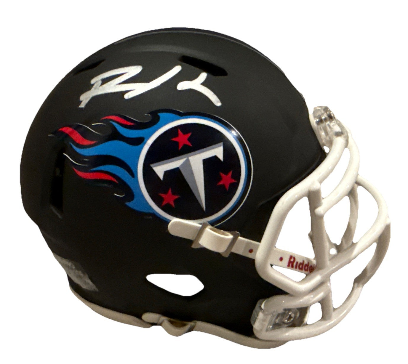 ROBERT SALEH signed (TENNESSEE TITANS) mini football helmet BECKETT BW61186