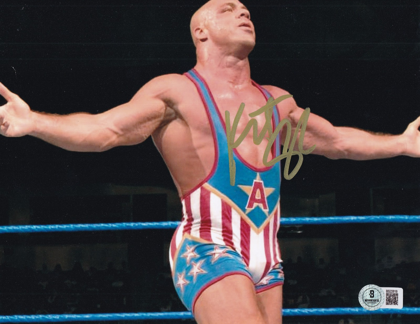 KURT ANGLE signed (WRESTLING) WWE 1996 OLYMPIC 8X10 photo BECKETT BAS BS22818