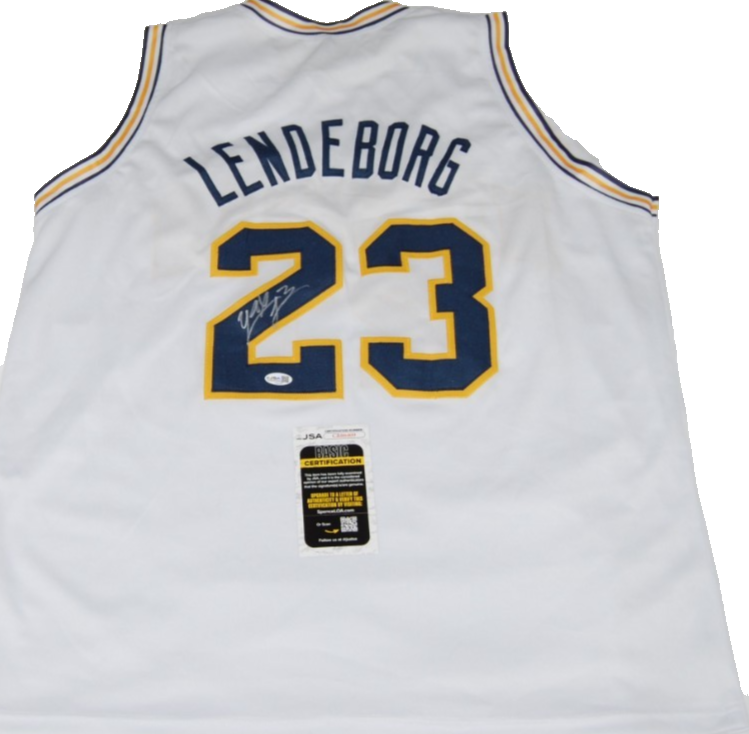 YAXEL LENDEBORG signed (Michigan Wolverines) basketball jersey JSA CR86049