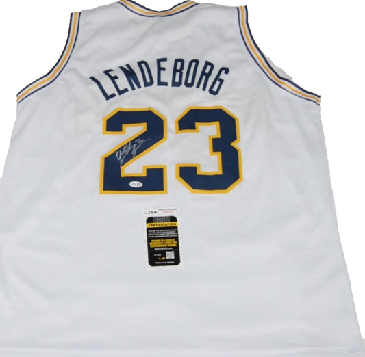 YAXEL LENDEBORG signed (Michigan Wolverines) basketball jersey JSA CR86049