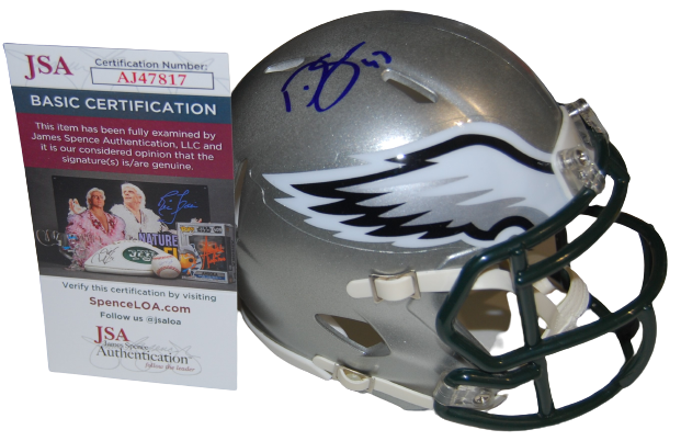 DARREN SPROLES signed (PHILADELPHIA EAGLES) mini football helmet JSA COA AJ47817