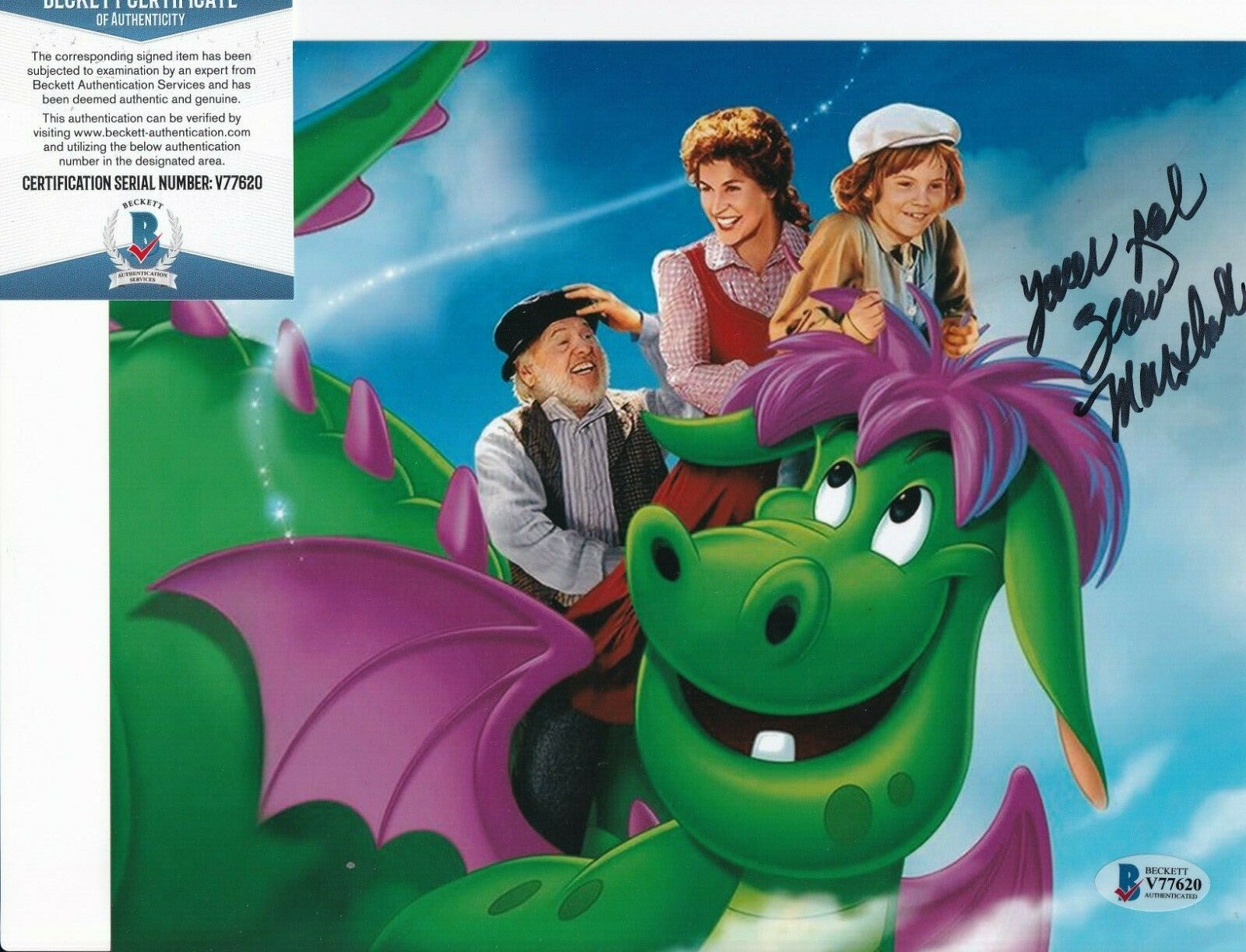 SEAN MARSHALL signed (PETE'S DRAGON) Movie 8X10 photo BECKETT BAS Y77620