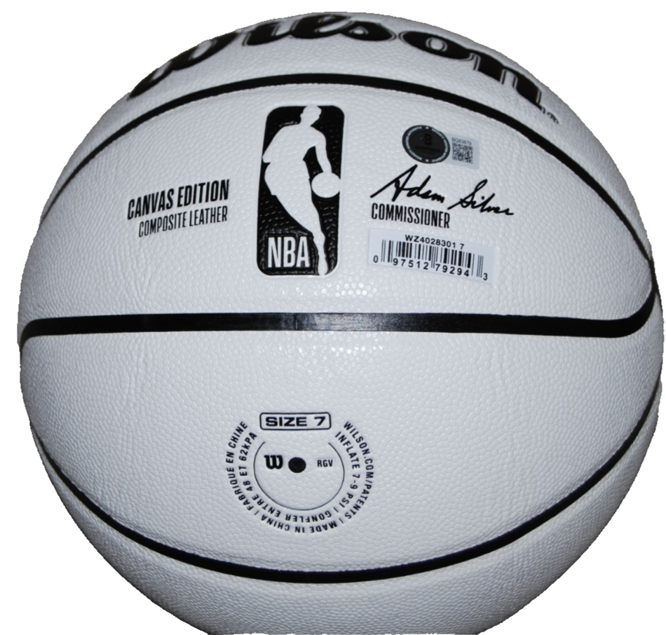 KASPARAS JAKUCIONIS signed Wilson NBA basketball (ILLINOIS) 2025 DRAFT BECKETT
