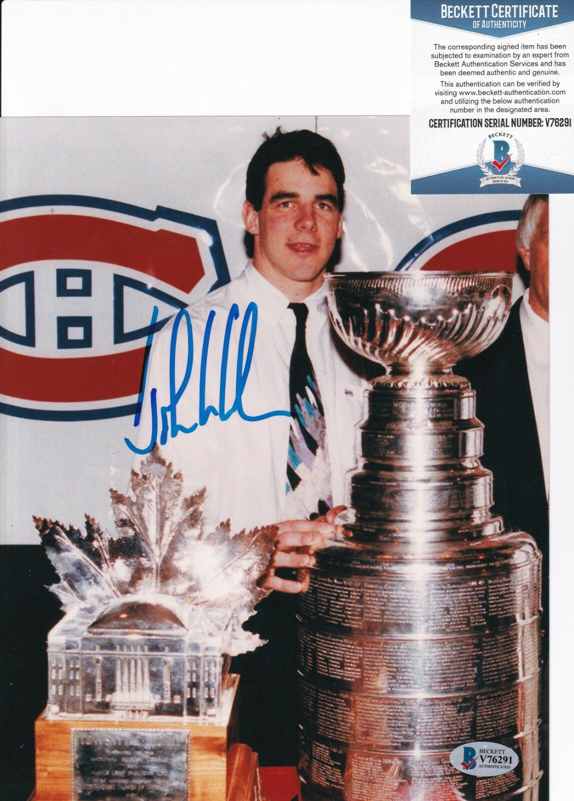 JOHN LECLAIR signed (MONTREAL CANADIENS) Hockey 8X10 photo BECKETT BAS V76291