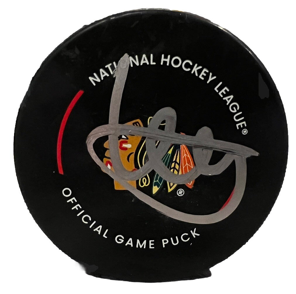 ARTYOM LEVSHUNOV signed (CHICAGO BLACKHAWKS) official game puck PSA/DNA AQ25937