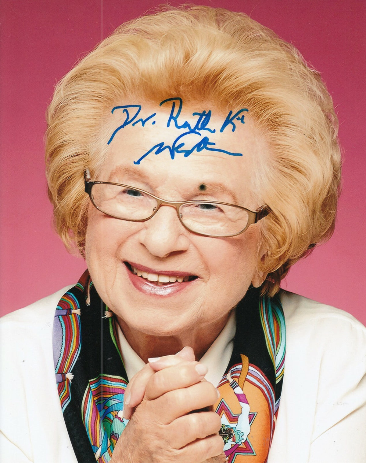 RUTH WESTHEIMER signed (SEX THERAPIST) Holocaust Survivor 8X10 photo W/COA #1