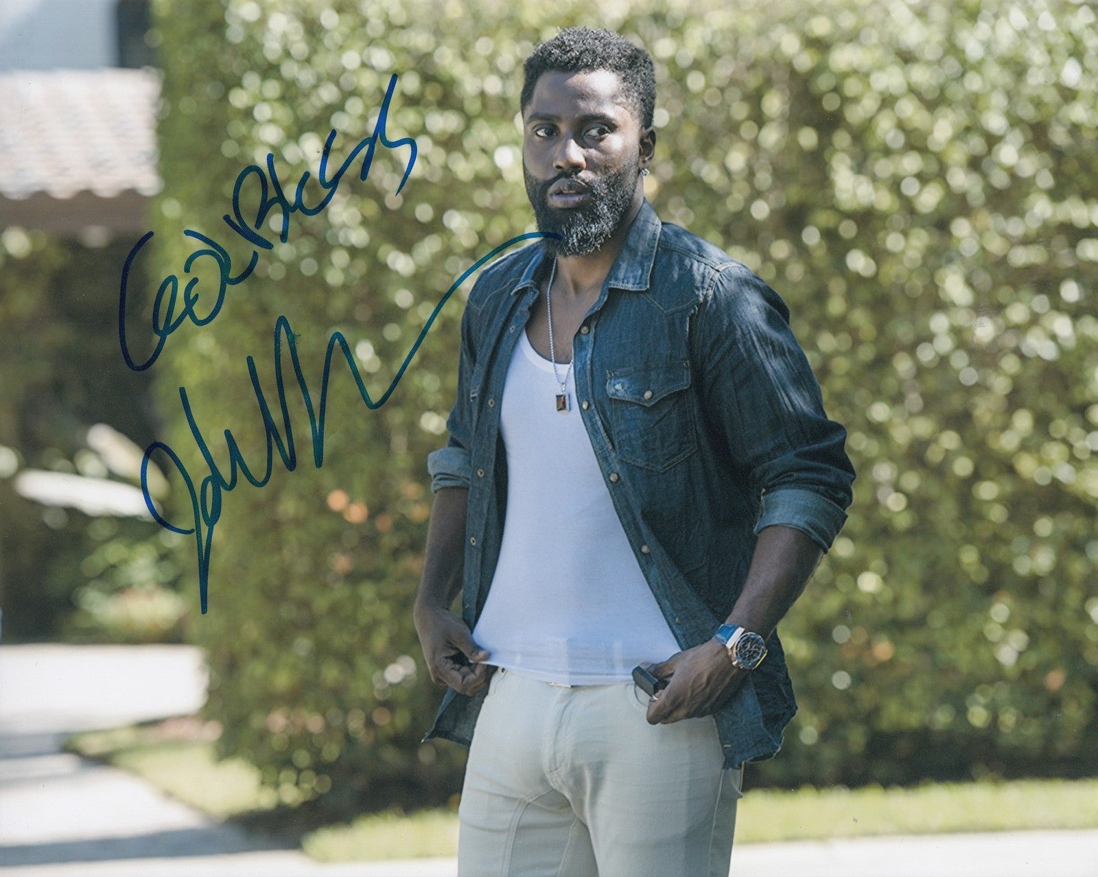 JOHN DAVID WASHINGTON signed (BALLERS) 8X10 photo *RICKEY JERRET* W/COA #2