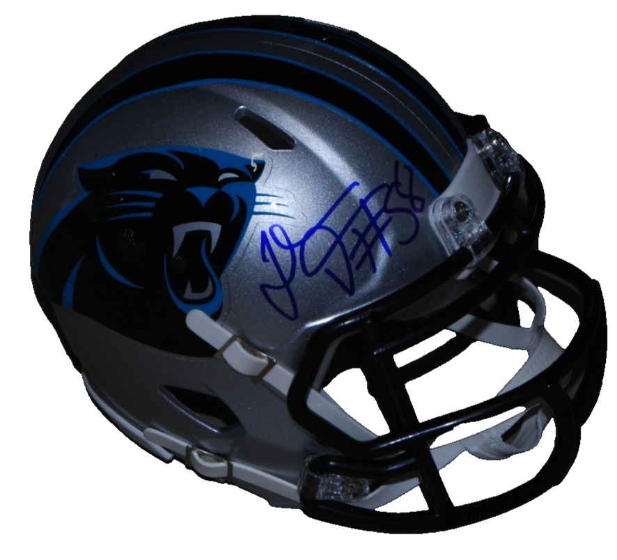 THOMAS DAVIS signed (CAROLINA PANTHERS) mini football helmet BECKETT BAS BW61098