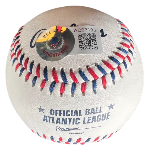 BEN GRIEVE signed (OAKLAND ATHLETICS) Atlantic League baseball BECKETT AC93193
