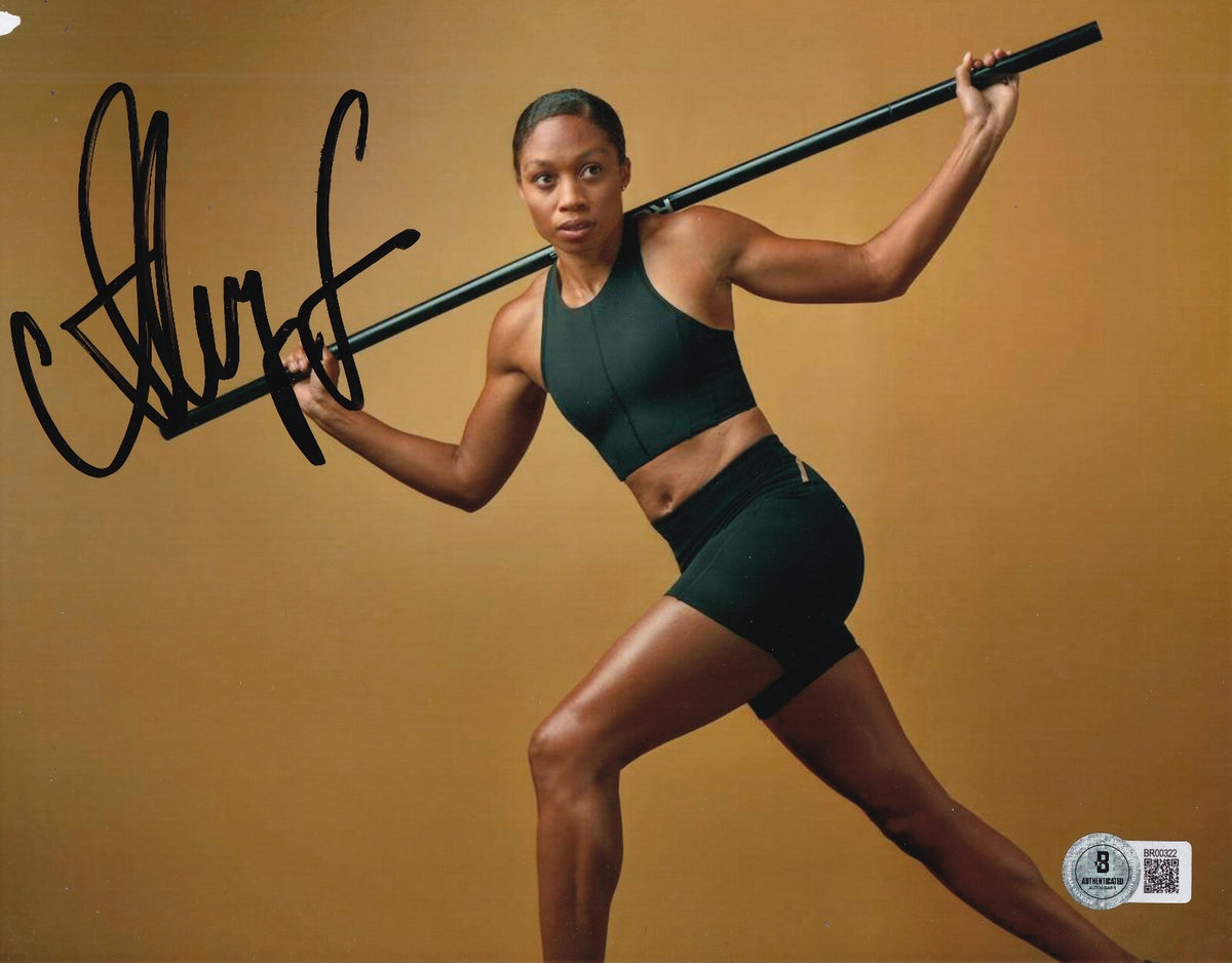 ALLYSON FELIX signed (OLYMPICS) TRACK & FIELD 8X10 photo USA BECKETT BR00322