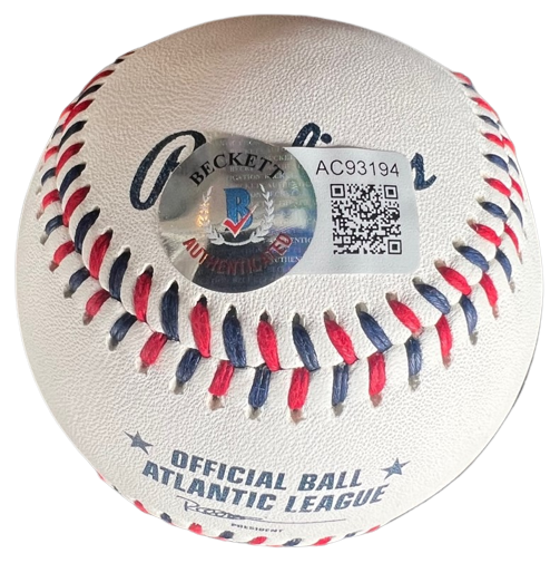 BEN GRIEVE signed (OAKLAND ATHLETICS) Atlantic League baseball BECKETT AC93194