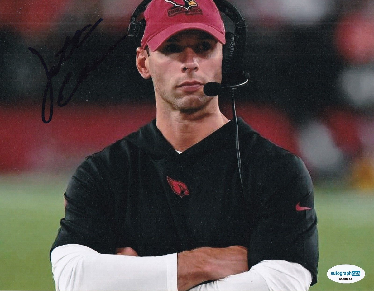 JONATHAN GANNON signed (ARIZONA CARDINALS) football 8X10 photo ACOA SC98644