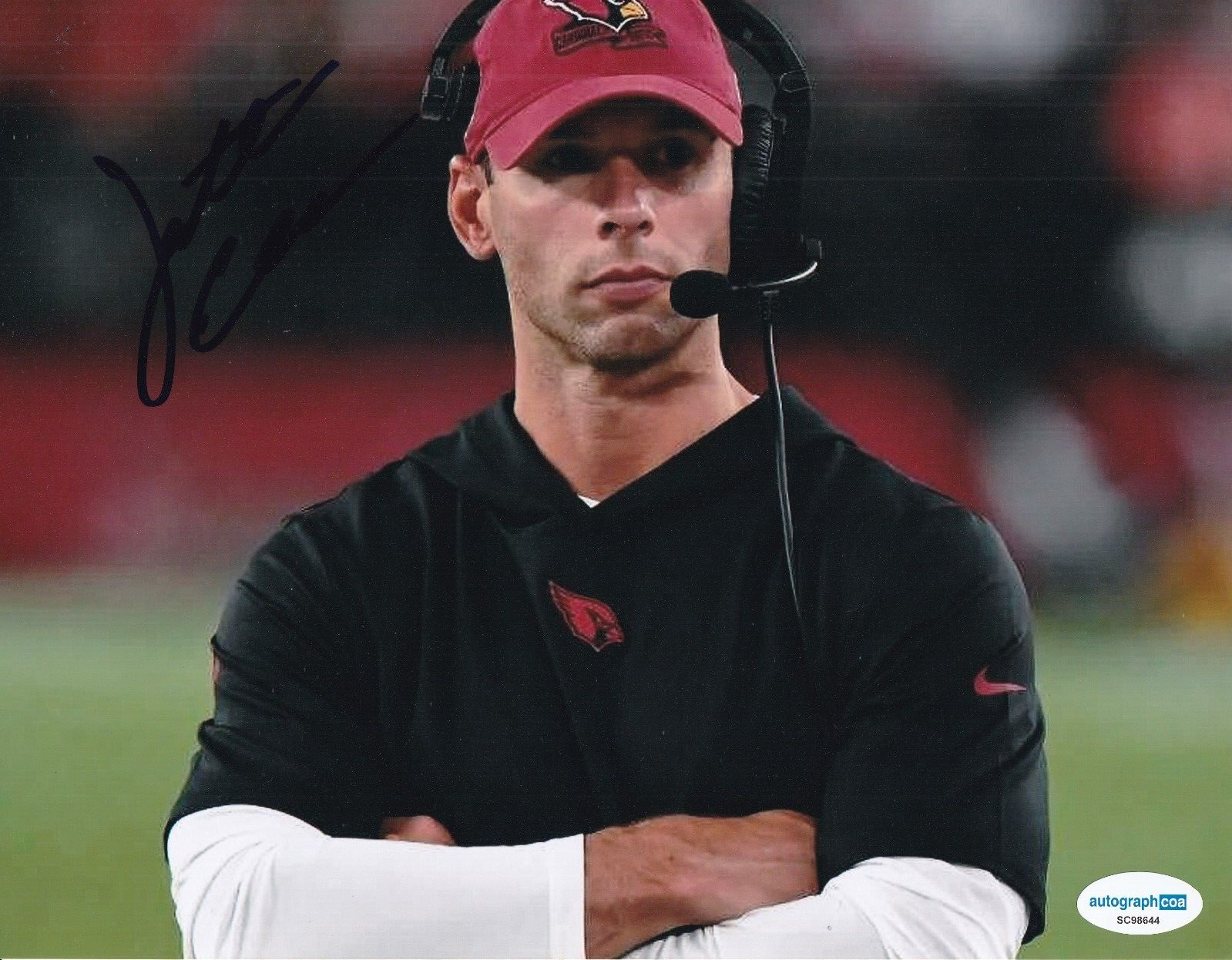 JONATHAN GANNON signed (ARIZONA CARDINALS) football 8X10 photo ACOA SC98644