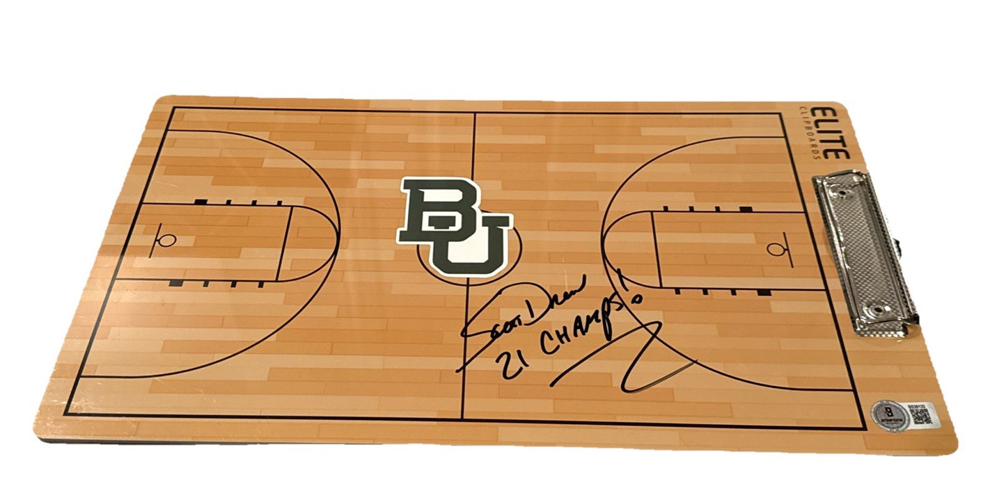 SCOTT DREW signed (BAYLOR BEARS) Elite Coaches clipboard BECKETT BAS BS38133