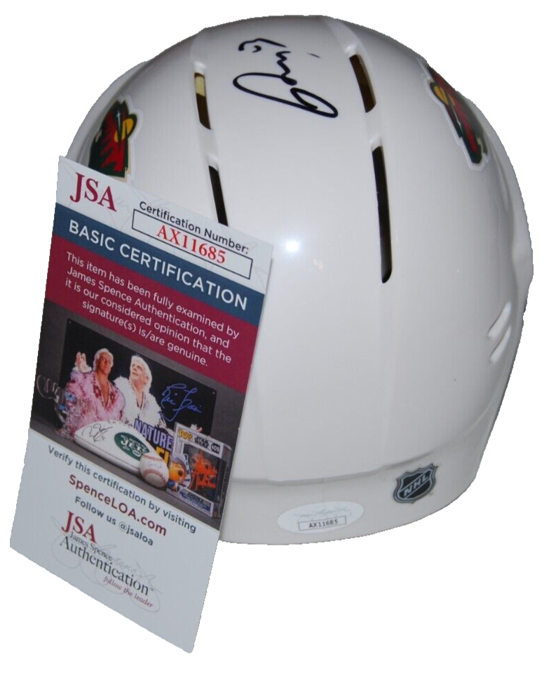 MARCO ROSSI signed (MINNESOTA WILD) autographed Mini Hockey Helmet JSA AX11685